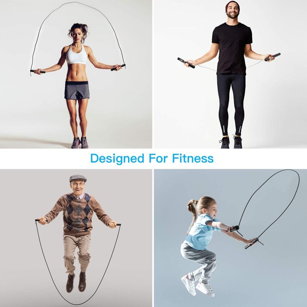 Digital Jump Rope w Counter Adjustable Speed Rope Calorie Timer Fitness - Picture 6 of 7